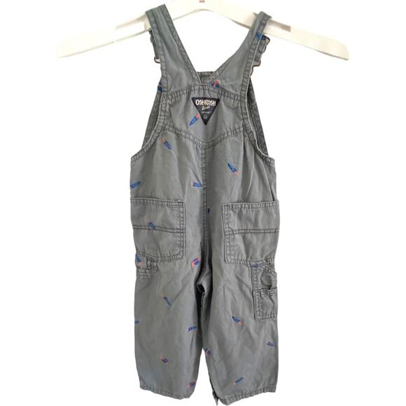 OshKosh Overalls boys size 24m Rocket Space Gray toddler Overalls Size 24 months - Picture 2 of 6